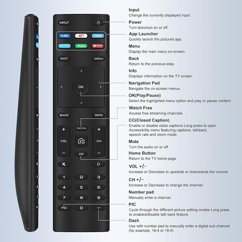 Universal for Vizio Smart TV Remote Control Replacement, VizioRemote Compatible with VIZIO All LED LCD HD 4K UHD HDR Smart TVs in Kuwait