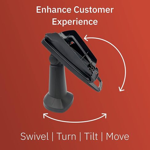 حامل طرفي مثبت على عمود قفل ومفتاح ENS Tailwind Ingenico Desk/3500/5000 مقاس 7 بوصات، تركيب لاصق، أسود in Kuwait
