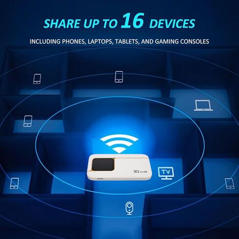 نقطة اتصال متنقلة 5G، جهاز توجيه محمول WiFi 6 2.4 جيجا هرتز 5.8 جيجا هرتز مع فتحة بطاقة Sim، 16 جهازًا متصلاً، IP67، 7100 مللي أمبير، شاشة تعمل باللمس، نقطة اتصال جيب للسفر in Kuwait