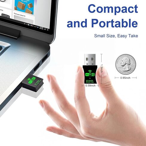 HOWAWU AX900 USB WiFi Adapter, 2.4G Dual Band WiFi Adapter for Desktop PC, Portable WiFi Dongle with MU-MIMO, OFDMA, WPA2, Travel Size, Supports Windows 10/11 in Kuwait