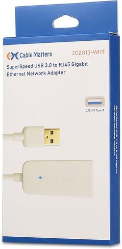 كابل ماترز، محول USB 3.0 إلى إيثرنت، 10/100/1000 ميجابت في الثانية، أبيض in Kuwait
