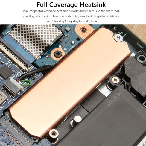 POCREATION SSD Copper Heat Sink, M.2 2280 Copper Heat Sink Stable Rustproof Hard Disk with Silicone Thermal Pad for M.2 2280 NVMe SSD in Kuwait