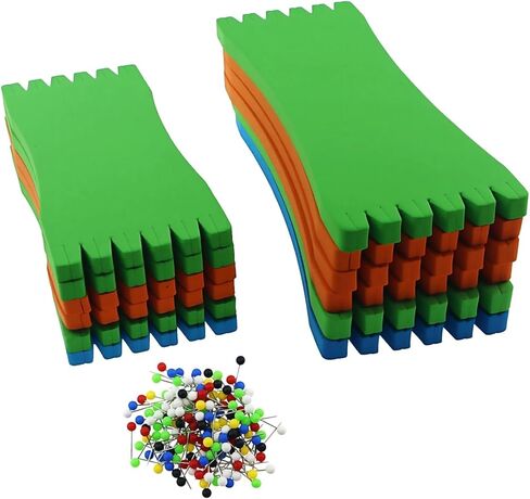 QAZXCDEW-12 Pack Fishing Line Foam Board Set, Fishing Leader Holder and Fishing Line Organizer with 120 Retaining Pins for Snelled Hooks Rigs, 6x14cm 7x18cm in Kuwait