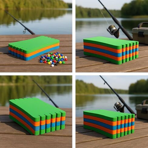 QAZXCDEW-12 Pack Fishing Line Foam Board Set, Fishing Leader Holder and Fishing Line Organizer with 120 Retaining Pins for Snelled Hooks Rigs, 6x14cm 7x18cm in Kuwait