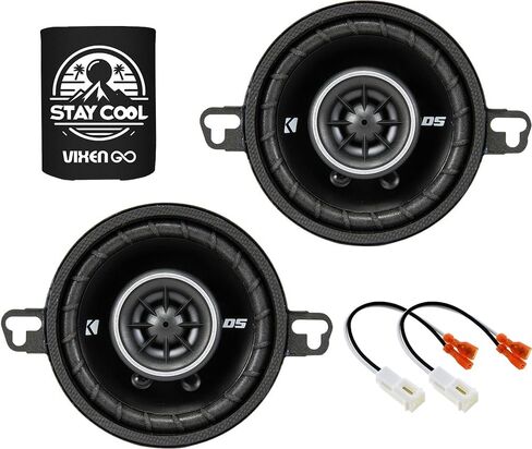 KICKER Speakers 3.5 inch for Jeep Gladiator 2020-2026 Upgrade Kit - Pair of DS Series with Harness, Coaxial Car Audio Front Dash Speaker DSC3504, 43DSC3504 in Kuwait