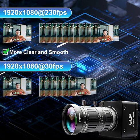 12MP USB 3.0 Camera,4K@30fps 1080P@230fps High Frame Rate UVC Camera, 5-50mm 10X Manual Zoom Lens,Wide Application for Industrial,Security,3D Printer,Compatible with Windows Linux Mac Android in Kuwait