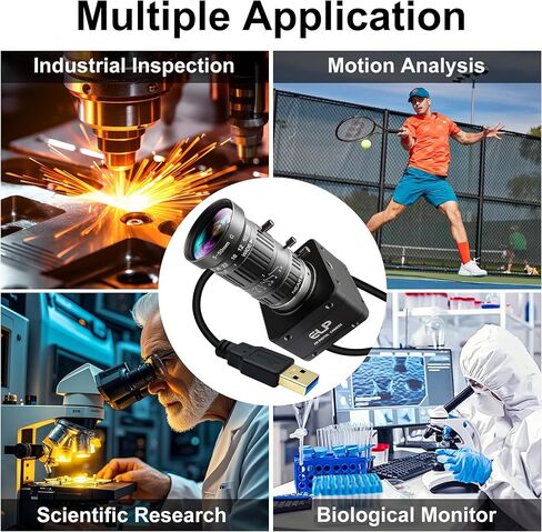 12MP USB 3.0 Camera,4K@30fps 1080P@230fps High Frame Rate UVC Camera, 5-50mm 10X Manual Zoom Lens,Wide Application for Industrial,Security,3D Printer,Compatible with Windows Linux Mac Android in Kuwait