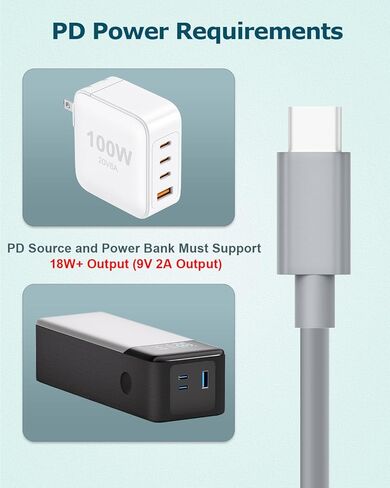Starlink Mini Router Cable USB C Power Cord for Starlink Router Mini Accessories USB Type C to DC 3.5 * 1.35mm Ethernet كابل الطاقة التوصيل والتشغيل مناسب مع بنك الطاقة 9V وشاحن PD 20AWG 3.3FT in Kuwait