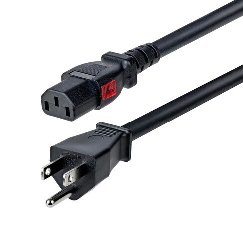 StarTech 3ft (91cm) Heavy Duty Power Cord, NEMA 5-15P to Locking C13, 125V 15A, 14AWG, Replacement AC Computer Power Cable, UL Listed, TAA in Kuwait
