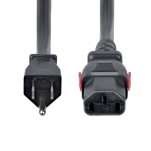 StarTech 3ft (91cm) Heavy Duty Power Cord, NEMA 5-15P to Locking C13, 125V 15A, 14AWG, Replacement AC Computer Power Cable, UL Listed, TAA in Kuwait