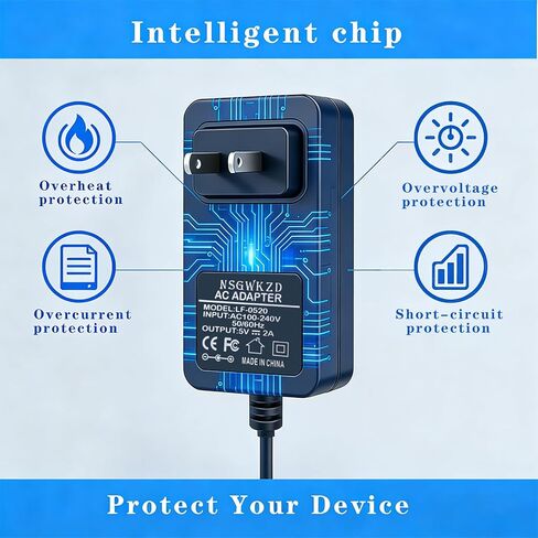 Power Cord Replacement for vSeeBox V1 V2 V5, V3 Pro, V3 Pro Plus, Elite 5V Charger Adapter Plug in Kuwait