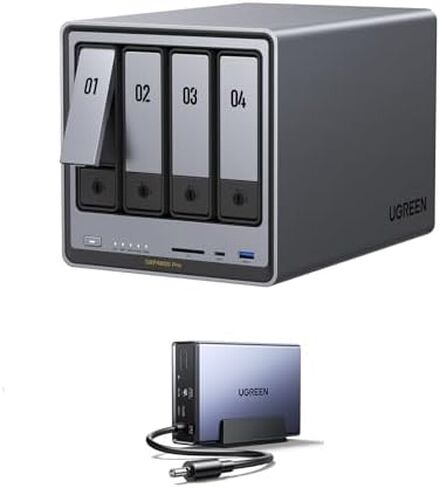 UGREEN NAS US3000, 12000mAh Uninterruptible Battery Power Supply Bundle NAS DXP4800 Pro 4-Bay Desktop NAS with144TB Storage Capacity. in Kuwait