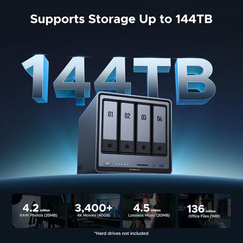 UGREEN NAS US3000, 12000mAh Uninterruptible Battery Power Supply Bundle NAS DXP4800 Pro 4-Bay Desktop NAS with144TB Storage Capacity. in Kuwait