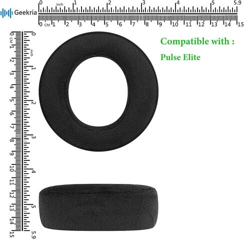 Geekria Comfort Velour Replacement Ear Pads for Sony PlayStation Pulse Elite Headphones Ear Cushions, Repair Parts (Black) in Kuwait