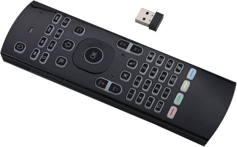 81 Keys Up to 5M 2.4G RF Backlit Fly Air Mouse Wireless Full Keyboard Remote Control for KODI TV Box PC Accessory in Saudi Arabia