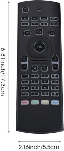 81 Keys Up to 5M 2.4G RF Backlit Fly Air Mouse Wireless Full Keyboard Remote Control for KODI TV Box PC Accessory in Saudi Arabia