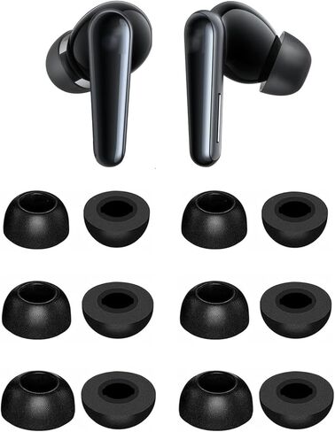 Foam Eartips Compatible with Soundcore Liberty 4 Pro/Liberty 5/Liberty 3 Pro, 6 Pairs S/M/L Sizes Soft Memory Foam Replacement Tips, Compatible with Soundcore Liberty 4 Pro 6 Pairs Black in Kuwait