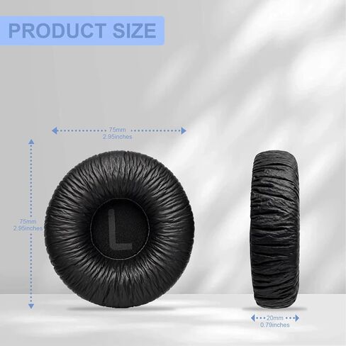 وسائد أذن بديلة لسماعات JBL Tune 600(T600BTNC 600BTNC)/660(T660NC 660NC)/670(T670NC 670NC)، وسائد سميكة للغاية، وغطاء أكواب الأذن، وسادات أذن من الجلد الناعم وإسفنج الذاكرة - أسود in Kuwait