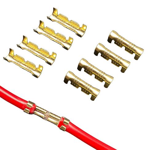 U-Shaped Wiring Terminal Connector, Brass Quick Connect Electrical Terminals - Push Button Crimp Connectors for 0.5-1.5mm² Wires (2 Size Options) (100) in Saudi Arabia