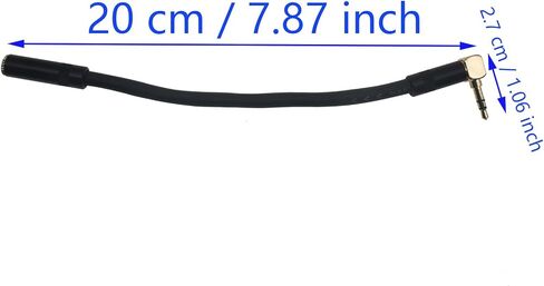 3.5 MM TRS Male Plug to Female Jack Right Angle Adapter Cable for Speakers, Microphones and MP3 Players (1 PCS) in Kuwait