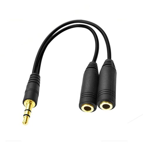 Professional 3.5mm Sound Splitter Cable Enables Various Device Connection with Enhancing Signals Stability Metal Texture Double Device Sound Sharing Cable in Kuwait