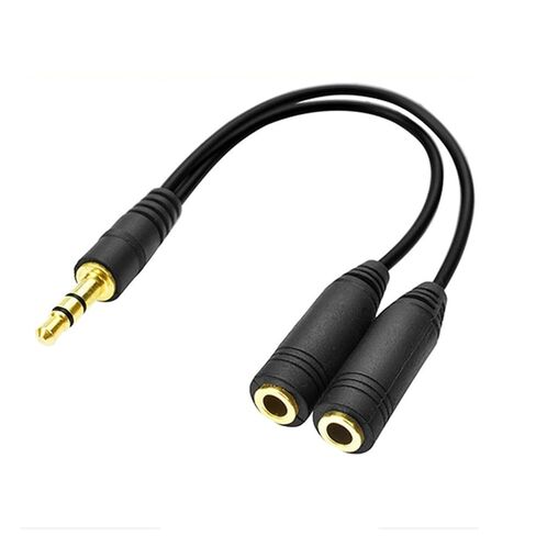 Professional 3.5mm Sound Splitter Cable Enables Various Device Connection with Enhancing Signals Stability Metal Texture Double Device Sound Sharing Cable in Kuwait