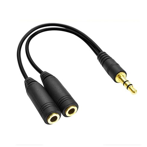 Professional 3.5mm Sound Splitter Cable Enables Various Device Connection with Enhancing Signals Stability Metal Texture Double Device Sound Sharing Cable in Kuwait