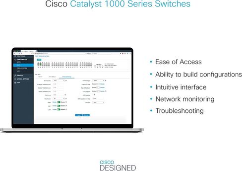 محول الشبكة Cisco Catalyst C1000-16P-2G-L 16 منفذ GE POE، وصلات صاعدة 2x 1G SFP (متجددة) in Kuwait
