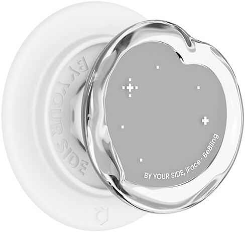 iFace BeBling Aero [حامل قبضة MagSynq] متوافق مع حافظة الهاتف MagSafe مرآة كروم شفافة لامعة بتصميم قلب مموج مقاوم للصدمات، هدية أنيقة لمحترفي الموضة - شفاف in Kuwait