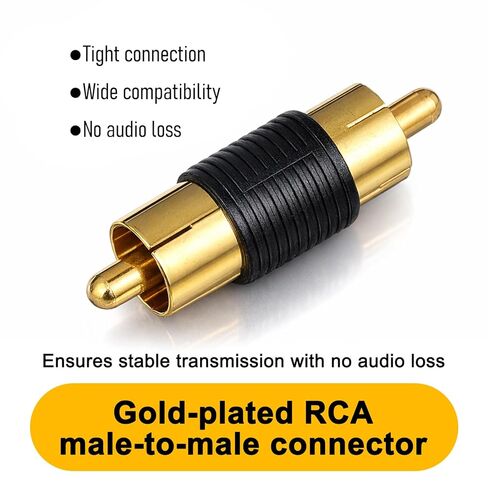 12 حزمة ذكر إلى ذكر مقرنة، لوحة ذهبية مزدوجة ذكر موصل RCA M-M برميل الصوت والفيديو موصل الصوت والفيديو تمديد لكابل مكبرات الصوت HDTV in Kuwait