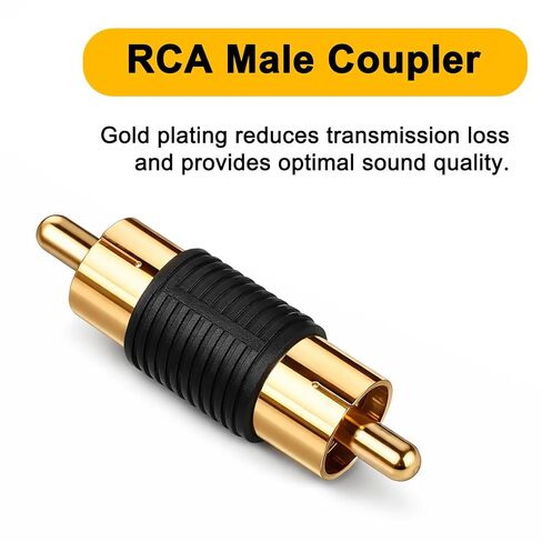 12 حزمة ذكر إلى ذكر مقرنة، لوحة ذهبية مزدوجة ذكر موصل RCA M-M برميل الصوت والفيديو موصل الصوت والفيديو تمديد لكابل مكبرات الصوت HDTV in Kuwait
