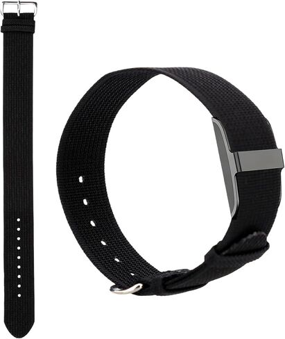 Replacement Nylon Loop for Hume Band, Soft Breathable Woven Wristband with Adjustable Metal Buckle for Hume Health Band Fitness Tracker All-Day Comfort Wear (Black) in Kuwait