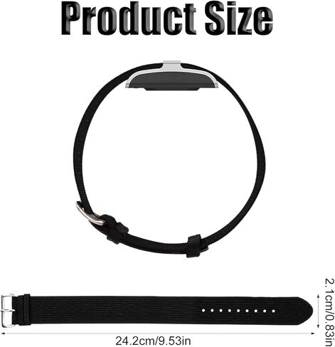 Replacement Nylon Loop for Hume Band, Soft Breathable Woven Wristband with Adjustable Metal Buckle for Hume Health Band Fitness Tracker All-Day Comfort Wear (Black) in Kuwait