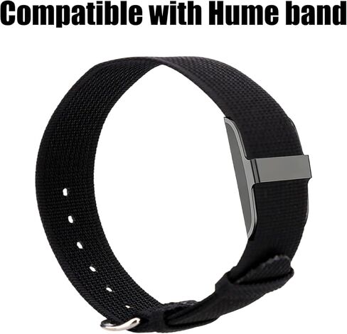 Replacement Nylon Loop for Hume Band, Soft Breathable Woven Wristband with Adjustable Metal Buckle for Hume Health Band Fitness Tracker All-Day Comfort Wear (Black) in Kuwait