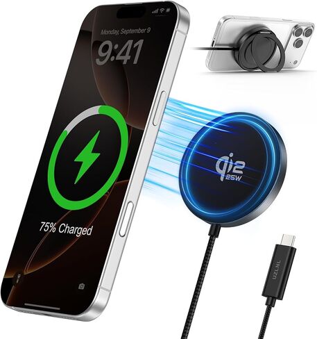25W Magnetic Wireless Charger, Qi2.2 Fast Wireless Charging Pads with Kickstand,MagSafe Charger for iPhone 17/16/15/14 Series & AirPods 4/3/2/Pro, Samsung S26 S25 Series, Google Pixel, 2 Pack in Saudi Arabia
