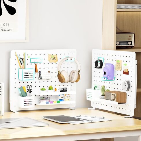 مجموعة تنظيم ملحقات PEGZONE PEGBOARD فقط، بما في ذلك 2 حامل سماعات الرأس، 1 كوب قلم و5 خطافات، تناسب Pegboard لإعداد المكتب والمكتب وغرفة الألعاب وتخزين الحائط المنزلي، 8 قطع باللون الأسود in Kuwait