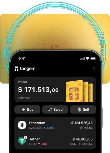 TANGEM Wallet 2.0 Pack of 3 White - محفظة تشفير آمنة - تخزين بارد موثوق به لعملات Bitcoin وEthereum وNFT والمزيد - محفظة أجهزة غير متصلة بالإنترنت بنسبة 100% in Kuwait