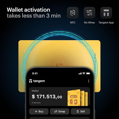 TANGEM Wallet 2.0 Pack of 3 White - محفظة تشفير آمنة - تخزين بارد موثوق به لعملات Bitcoin وEthereum وNFT والمزيد - محفظة أجهزة غير متصلة بالإنترنت بنسبة 100% in Kuwait