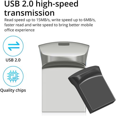 128GB USB Flash Drive with Type C Adapter, USB 2.0 High Speed Pen Drive, Mini Storage Memory Stick for Phone/Pad/PC/Laptop - (Black 128GB) in Kuwait