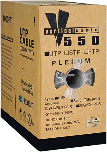 Cat6، UTP، 23AWG، 8C نحاس عاري صلب، كامل، 1000 قدم، رمادي، كابل إيثرنت بالجملة in Kuwait