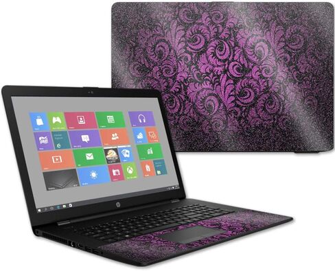 MightySkins Glossy Glitter Skin for HP 17t Laptop 17.3" (2017) - Purple Style | Protective, Durable High-Gloss Glitter Finish | Easy to Apply, Remove, and Change Styles | Made in The USA in Kuwait