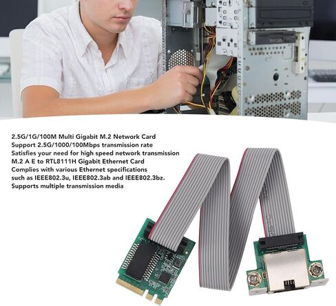 بطاقة شبكة جيجابت إيثرنت M.2، محول 10 100 1000 ميجابت في الثانية بمنفذ واحد RJ45 LAN مفتاح A E مع شريحة RTL8111H، للكمبيوتر المكتبي in Kuwait
