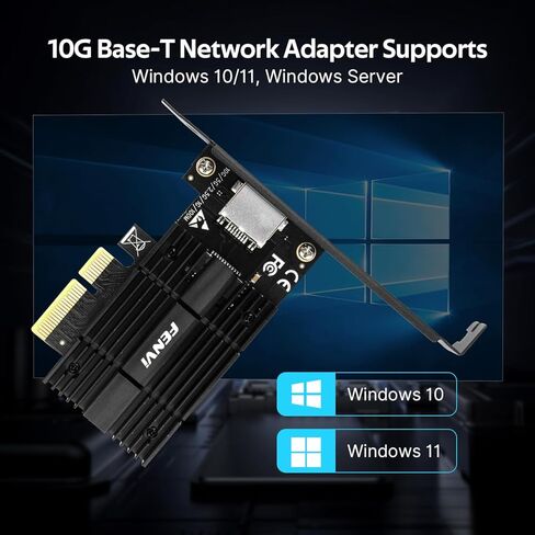 FENVI 10G PCIe Network Card with Marvell AQC113 Controller,10Gb Base-T Ethernet Adapter RJ45 NIC Card, PCI Express X4, for Windows 10/11/Windows Server,Linux, SFF, NAS, Workstation & Desktop Computer in Kuwait