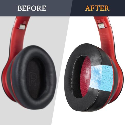استبدال وسائد الأذن من SOULWIT لسماعات Anker Soundcore Life Q10، Q10BT، Life 2 Neo (Not fit Life 2)، وسائد الأذن مع نسيج الحرير الجليدي، رغوة عزل الضوضاء عالية الكثافة - أسود in Kuwait
