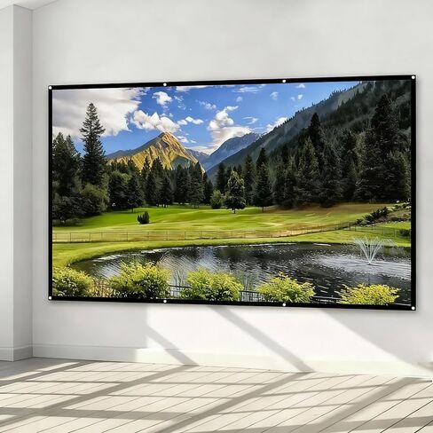 Foldable Portable Projector Screen Movie Screen for Home Theater and Outdoor Movie Night (100 inch) in Kuwait