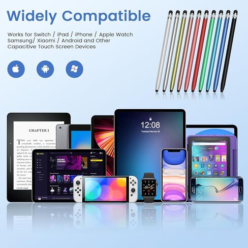 10Pcs Universal Stylus,Stylus Pen for Touchscreen,2-in-1 High Precision and Sensitivity Stylus Pen for iPad/iPhone/Android/Samsung Smartphone and Tablets-10 Stylus Pens+20 Replaceable Tips in Kuwait