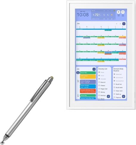 BoxWave Stylus Pen Compatible with Cozyla Calendar+ (15.6 in) - DualTip Capacitive Stylus, Fiber Tip Disc Tip Capacitive Stylus Pen - Metallic Silver in Kuwait