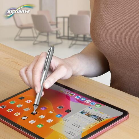 BoxWave Stylus Pen Compatible with Cozyla Calendar+ (15.6 in) - DualTip Capacitive Stylus, Fiber Tip Disc Tip Capacitive Stylus Pen - Metallic Silver in Kuwait