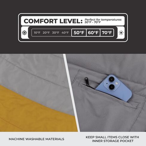 CORE 50 Degree Double Sleeping Bag | Adult 2 Person Queen Size Sleep Sack | Perfect for Indoor or Outdoor Use, Camping, Hiking, & Sleepovers | Ideal for Warm 3 Season Weather in Kuwait