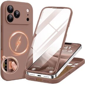 حافظة BERFY لهاتف iPhone 17 Pro Max، متوافقة مع MagSafe، واقي شاشة زجاجي مدمج وحماية الكاميرا، غطاء هاتف كامل واقي من السيليكون مقاوم للصدمات مقاس 6.9 بوصة، وردي in Kuwait